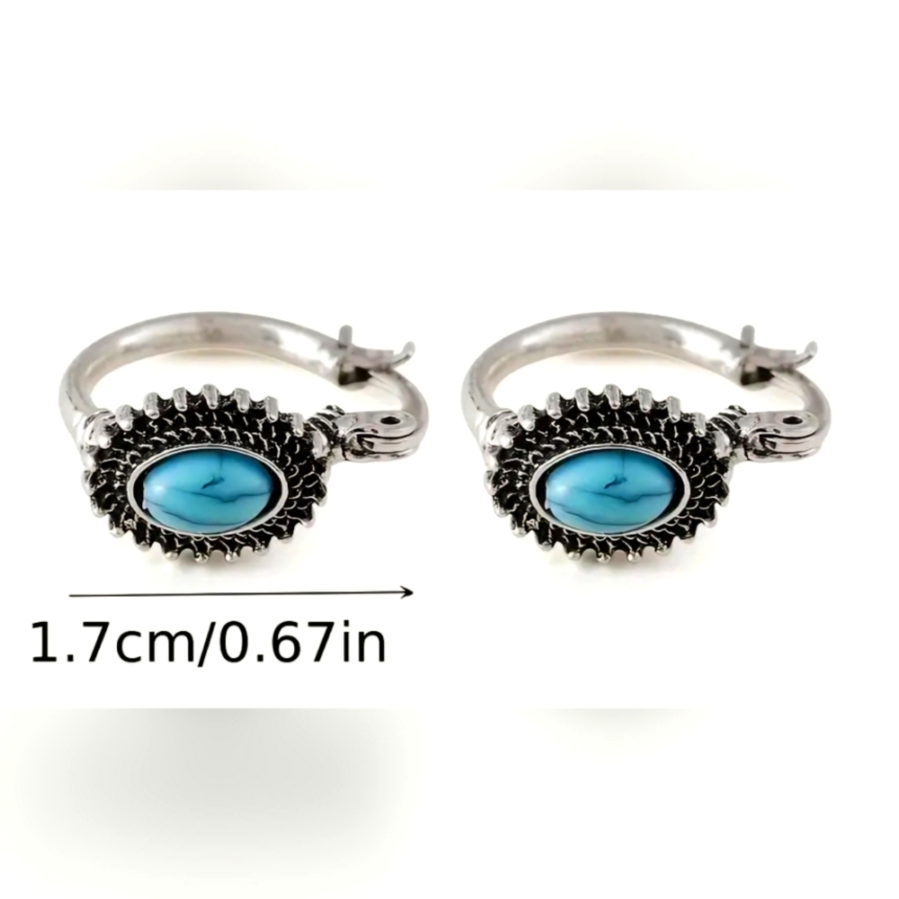 NWT Vintage Turquoise Hoops
